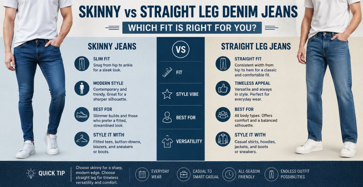 Skinny vs Straight Leg Denim Jeans: Which Fit Is Right for You?