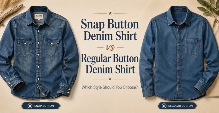 Snap Button Denim Shirt vs Regular Button Denim Shirt