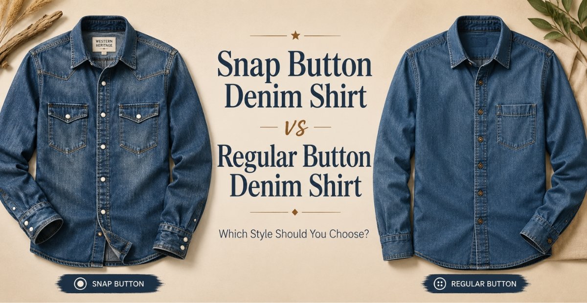 Snap Button Denim Shirt vs Regular Button Denim Shirt
