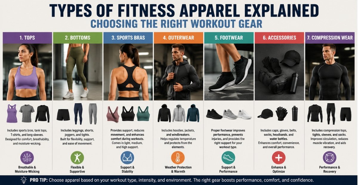 Types of Fitness Apparel Explained: Choosing the Right Workout Gear