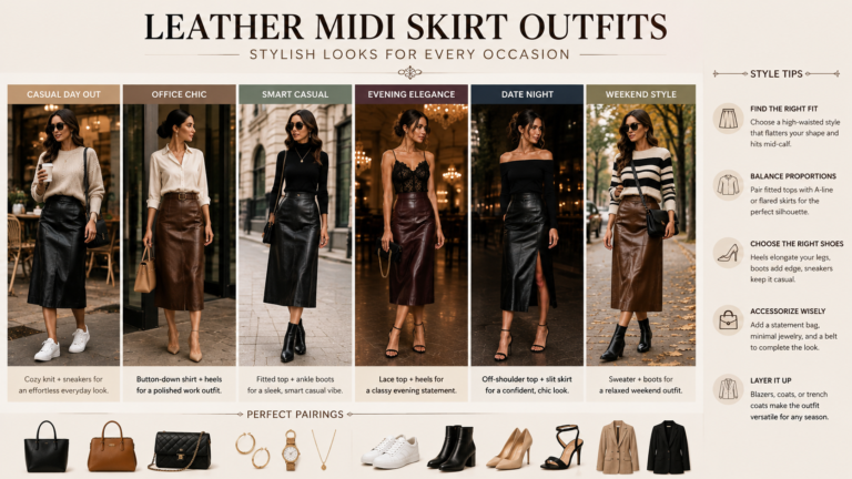 Leather Midi Skirt Outfits: Stylish Looks for Every Occasion