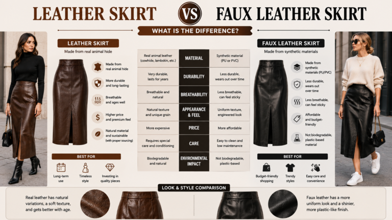 Leather Skirt vs Faux Leather Skirt: What Is the Difference?