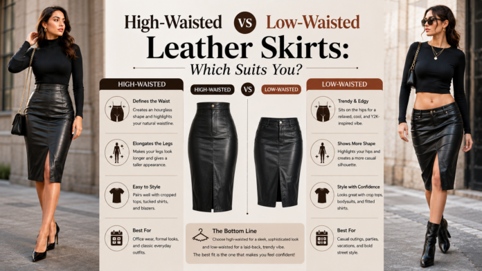 High-Waisted vs Low-Waisted Leather Skirts: Which Suits You? High-waisted vs low-waisted leather skirts compared with styling ideas, fit benefits, and outfit examples.High-Waisted vs Low-Waisted Leather Skirts: Which Suits You?