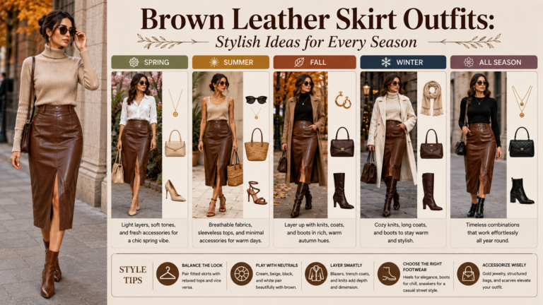 Brown Leather Skirt Outfits: Stylish Ideas for Every Season