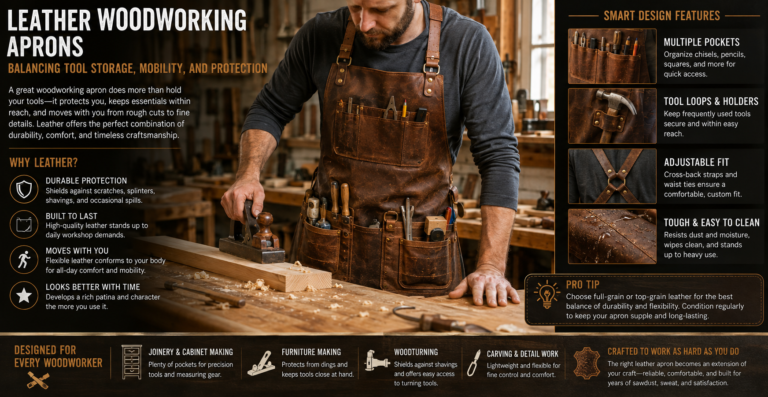 Leather Woodworking Aprons: Balancing Tool Storage, Mobility, and Protection