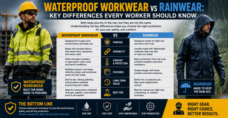 Waterproof Workwear vs Rainwear: Key Differences Every Worker Should Know