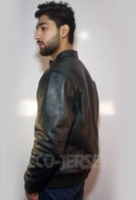 Men’s black bomber jacket - left-side profile