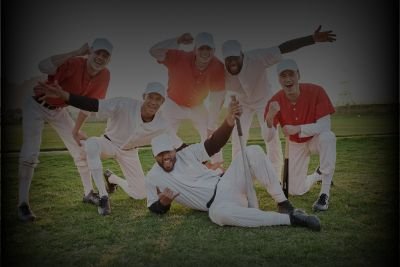 Baseball team enjoing the moment.