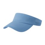 Light blue golf visor with perforated sweatband against a white background