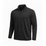 Dark gray long-sleeve golf pullover with a partial zip collar and subtle heathered texture, displayed on a white background.