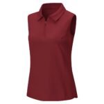 Women’s lightweight badminton vest shirt with polo-style collar and sleeveless athletic design