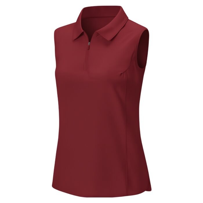 Women’s lightweight badminton vest shirt with polo-style collar and sleeveless athletic design