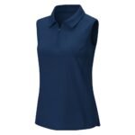 Women’s lightweight badminton vest shirt with polo-style collar and sleeveless athletic design