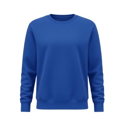 Royal blue women’s badminton sweatshirt with a crew neck and long sleeves.