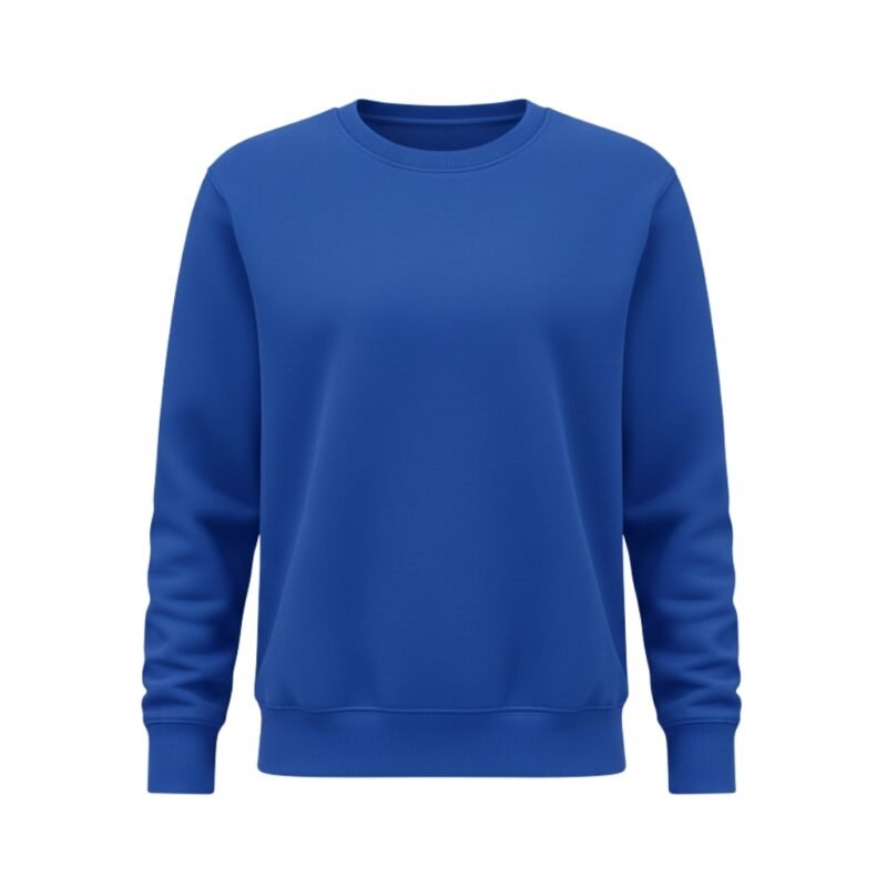 Royal blue women’s badminton sweatshirt with a crew neck and long sleeves.