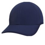 Navy blue Aeroready hat with curved brim; white background; subtle ventilation holes; Aeroready branding on the side