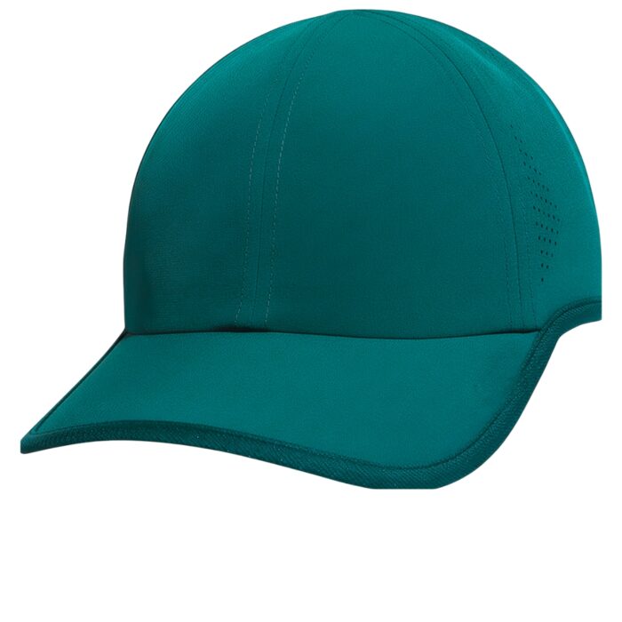 Teal cap with curved brim; white background; subtle ventilation holes; Aeroready branding on the side