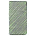 Green and gray striped fabric with diagonal neon-green lines.