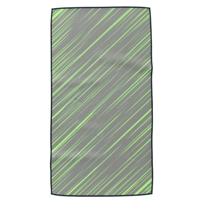 Green and gray striped fabric with diagonal neon-green lines.