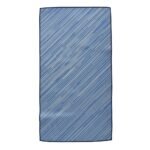 Blue striped textured fabric panel with dark border edges.