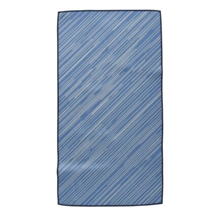 Blue striped textured fabric panel with dark border edges.