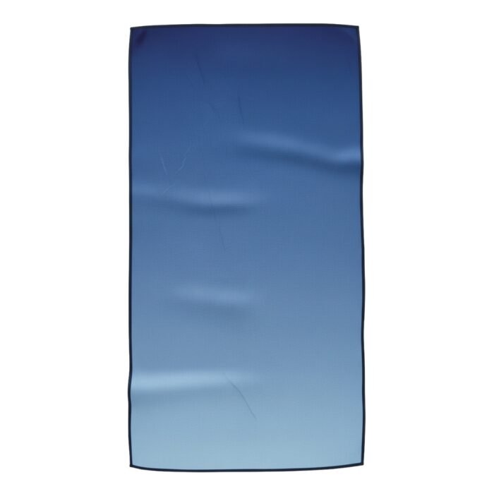 Blue textured fabric swatch with a dark navy border and gradient-like shading.