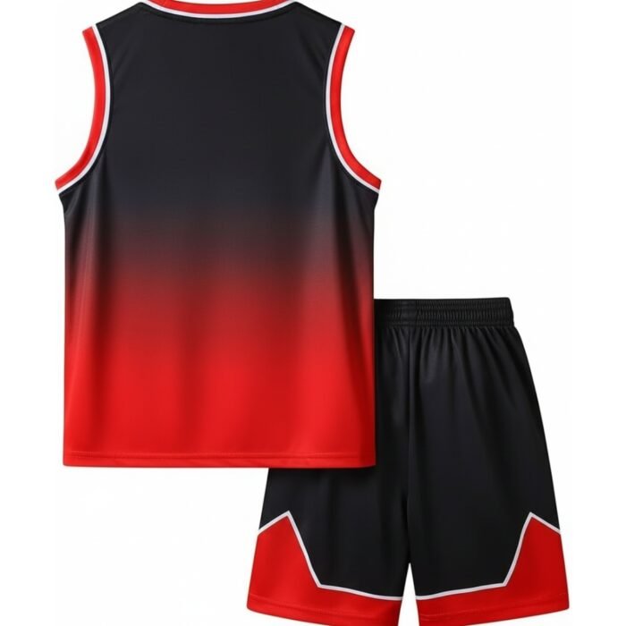 Back view of basketball team uniform showing player name, number, and jersey design.