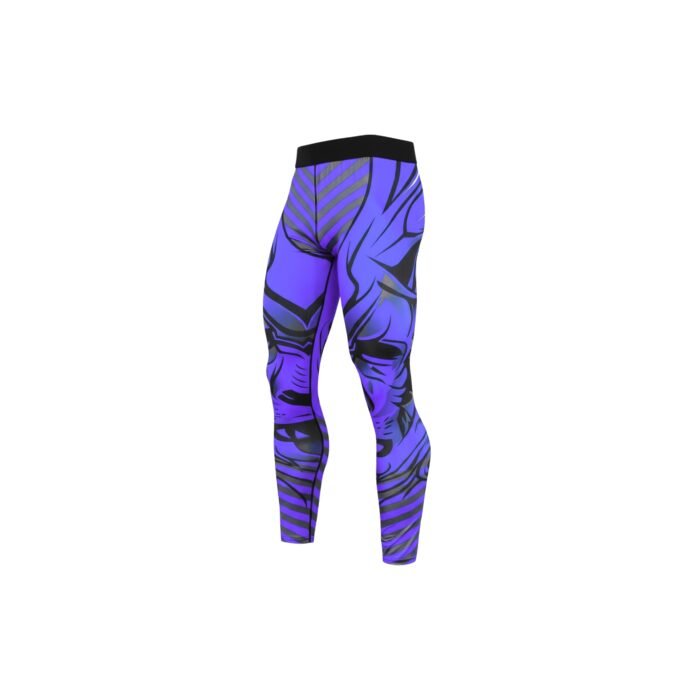 Viola intenso deep purple basketball compression legging tights shown flat on a plain background, highlighting full-length design and elastic waistband.