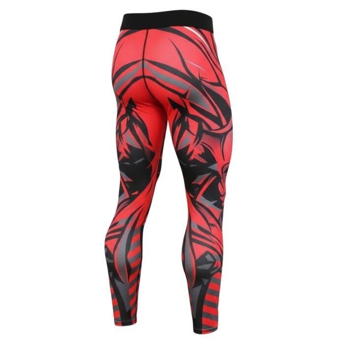 Black basketball compression legging tights shown on a male model in a straight standing back full-body view on a plain background.