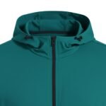 Close-up view of basketball lightweight jacket showing zipper, collar, and fabric details.