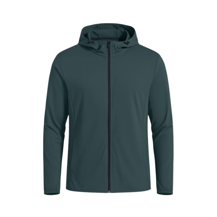 Front view of basketball lightweight jacket on model, showing full zip front and athletic fit.
