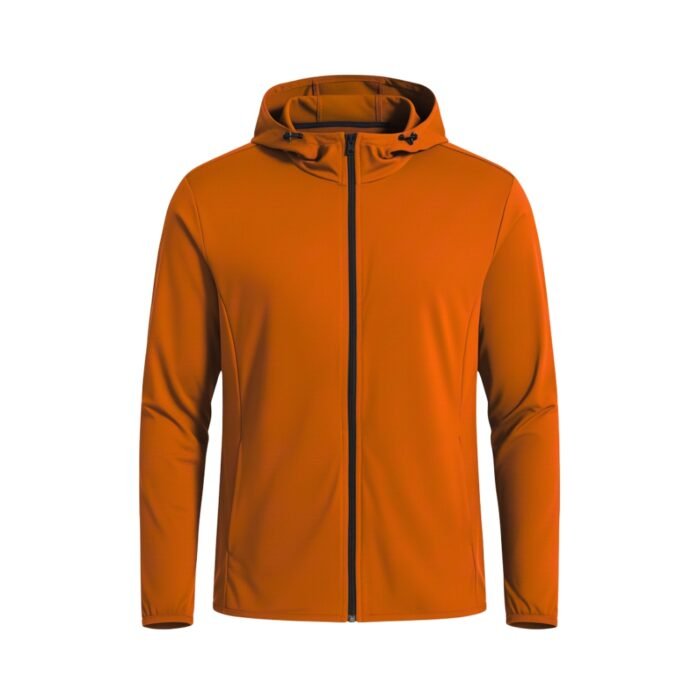 Front view of basketball lightweight jacket on model, showing full zip front and athletic slim fit.