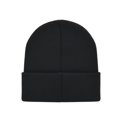 Black MMA beanie with ribbed knit cuff