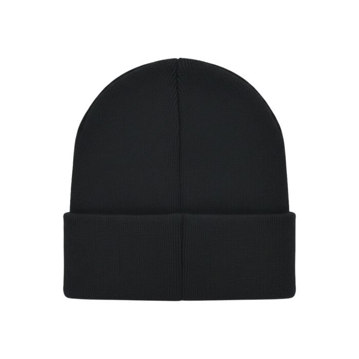 Black MMA beanie with ribbed knit cuff