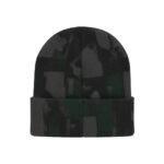 MMA beanie with dark camo knit texture and folded cuff