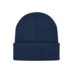 Navy knit beanie with folded cuff