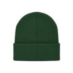 Green knit beanie with folded cuff