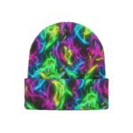 “MMA beanie with neon skull graphic and knit texture”