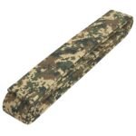 A folded martial arts belt with a camouflage pattern.