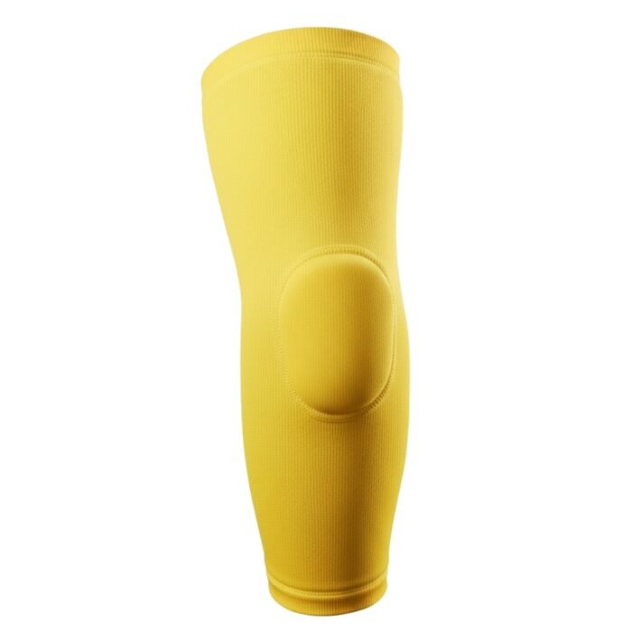 Yellow MMA padded arm sleeves with reinforced elbow protection and snug close fit