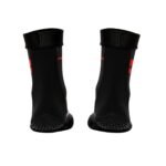 Black MMA compression socks with red racing stripe and cushioned sole