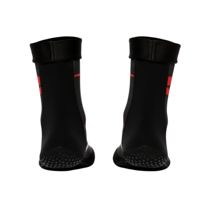 Black MMA compression socks with red racing stripe and cushioned sole