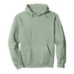 Men’s gray badminton hoodie with a front kangaroo pocket and drawstring hood.