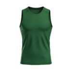 Green sleeveless athletic shirt.