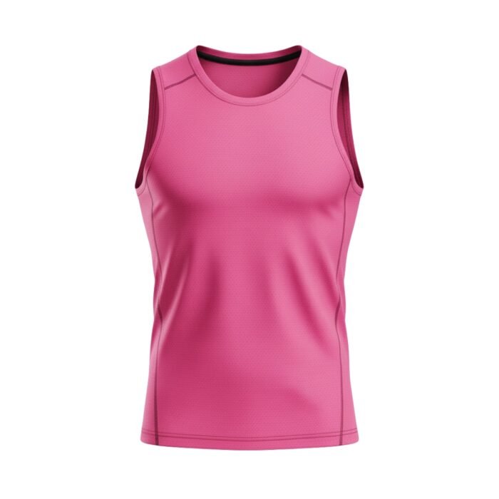 Pink sleeveless athletic shirt.
