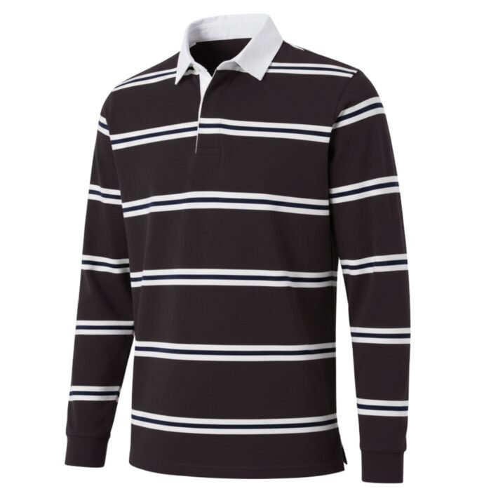 Premium Mens Rugby Long Sleeve Shirt with Fleece Lining - Image 9