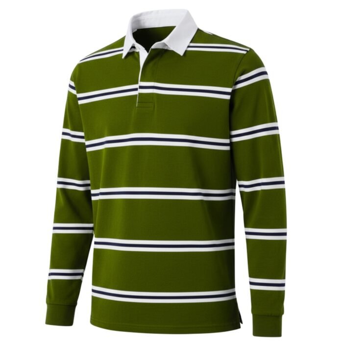 Premium Mens Rugby Long Sleeve Shirt with Fleece Lining - Image 6