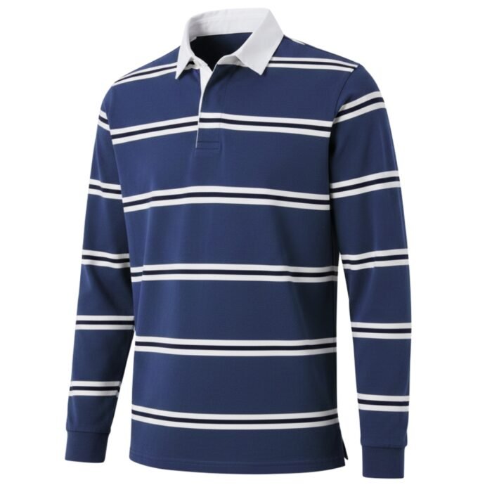 Premium Mens Rugby Long Sleeve Shirt with Fleece Lining - Image 8