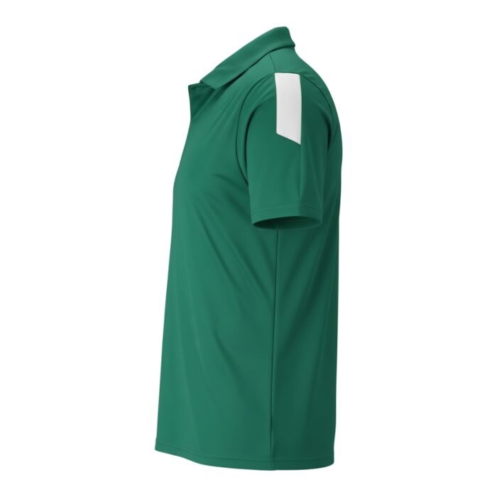 Green short-sleeve polo shirt with a clean side profile on a white background.