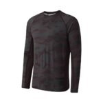 Black camouflage long-sleeve crew-neck shirt